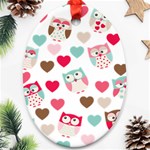 Lovely Owls Oval Ornament (Two Sides)