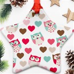 Lovely Owls Star Ornament (Two Sides)