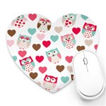 Lovely Owls Heart Mousepad