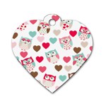 Lovely Owls Dog Tag Heart (One Side)