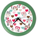 Lovely Owls Color Wall Clock