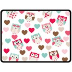 Lovely Owls Fleece Blanket (Large)