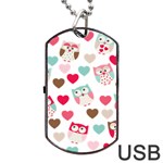 Lovely Owls Dog Tag USB Flash (One Side)