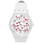 Lovely Owls Round Plastic Sport Watch (M)