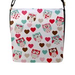 Lovely Owls Flap Closure Messenger Bag (L)