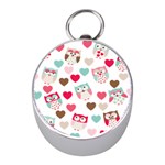 Lovely Owls Silver Compass (Mini)