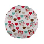 Lovely Owls Standard 15  Premium Flano Round Cushion 