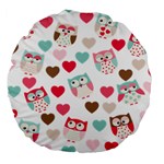 Lovely Owls Large 18  Premium Flano Round Cushion 