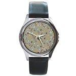 Wild Forest Friends  Round Metal Watch