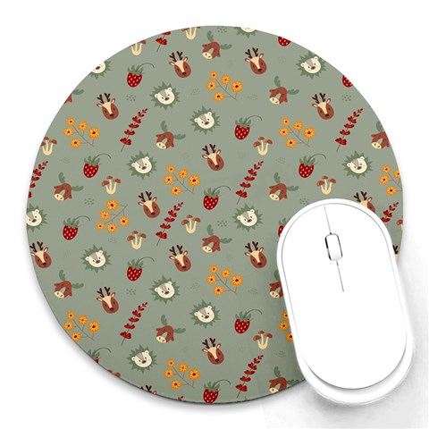 Wild Forest Friends  Round Mousepad from ArtsNow.com Front