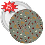 Wild Forest Friends  3  Button (100 pack)