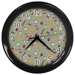 Wild Forest Friends  Wall Clock (Black)