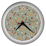 Wild Forest Friends  Wall Clock (Silver)