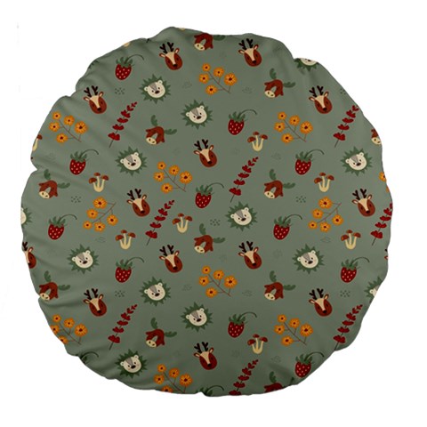 Wild Forest Friends  Large 18  Premium Round Cushion  from ArtsNow.com Front