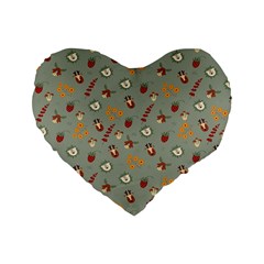 Wild Forest Friends  Standard 16  Premium Heart Shape Cushion  from ArtsNow.com Front