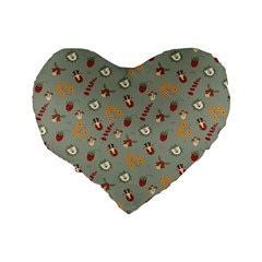 Wild Forest Friends  Standard 16  Premium Heart Shape Cushion  from ArtsNow.com Back