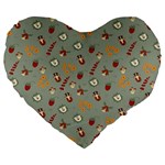 Wild Forest Friends  Large 19  Premium Heart Shape Cushion