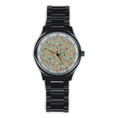 Wild Forest Friends  Stainless Steel Round Watch from ArtsNow.com Front