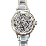 Leopard print gray theme Round Italian Charm Watch