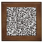 Leopard print gray theme Framed Tile