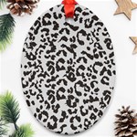 Leopard print gray theme Ornament (Oval)