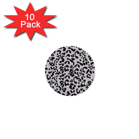 Leopard print gray theme 1  Mini Button (10 pack)  from ArtsNow.com Front