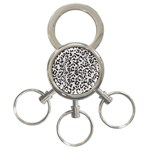 Leopard print gray theme 3-Ring Key Chain