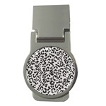 Leopard print gray theme Money Clip (Round)