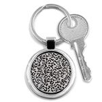 Leopard print gray theme Key Chain (Round)