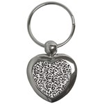 Leopard print gray theme Key Chain (Heart)