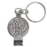 Leopard print gray theme Nail Clippers Key Chain