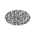 Leopard print gray theme Sticker (Oval)