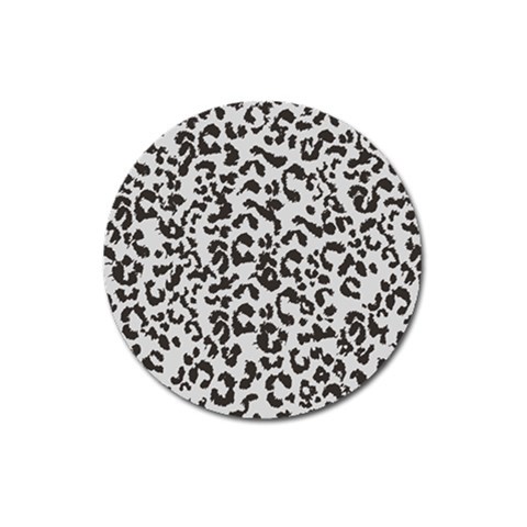 Leopard print gray theme Magnet 3  (Round) from ArtsNow.com Front