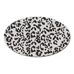 Leopard print gray theme Magnet (Oval)