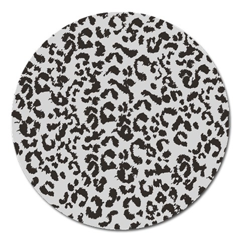 Leopard print gray theme Magnet 5  (Round) from ArtsNow.com Front