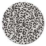 Leopard print gray theme Magnet 5  (Round)