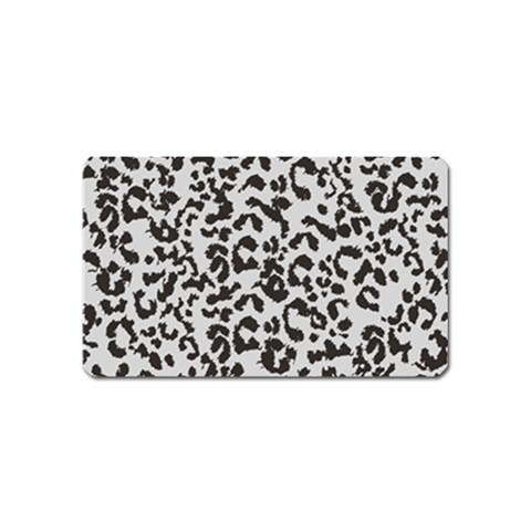 Leopard print gray theme Magnet (Name Card) from ArtsNow.com Front