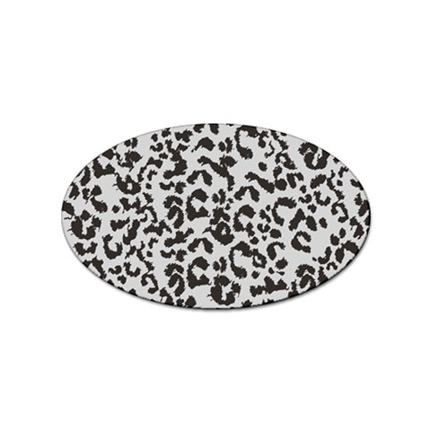 Leopard print gray theme Sticker Oval (100 pack) from ArtsNow.com Front