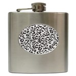 Leopard print gray theme Hip Flask (6 oz)