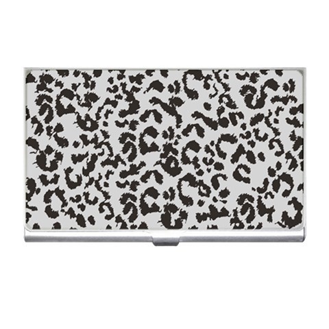 Leopard print gray theme Business Card Holder from ArtsNow.com Front