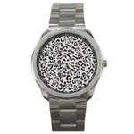 Leopard print gray theme Sport Metal Watch