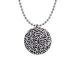 Leopard print gray theme 1  Button Necklace