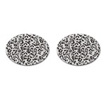 Leopard print gray theme Cufflinks (Oval)