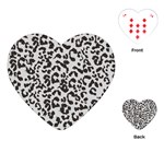 Leopard print gray theme Playing Cards Single Design (Heart)