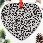 Leopard print gray theme Heart Ornament (Two Sides)