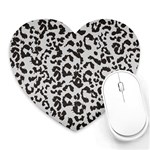 Leopard print gray theme Heart Mousepad