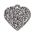 Leopard print gray theme Dog Tag Heart (One Side)