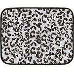 Leopard print gray theme Double Sided Fleece Blanket (Mini)