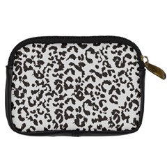 Leopard print gray theme Digital Camera Leather Case from ArtsNow.com Back