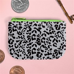 Leopard print gray theme Mini Coin Purse from ArtsNow.com Front